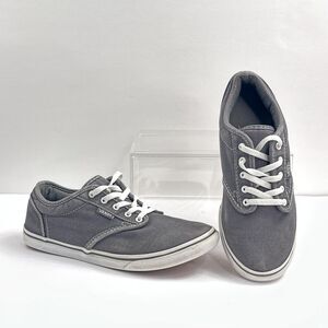 Vans Shoes Womens Size 6 Gray Canvas Low Top Lace Up Skate Casual Off The Wall